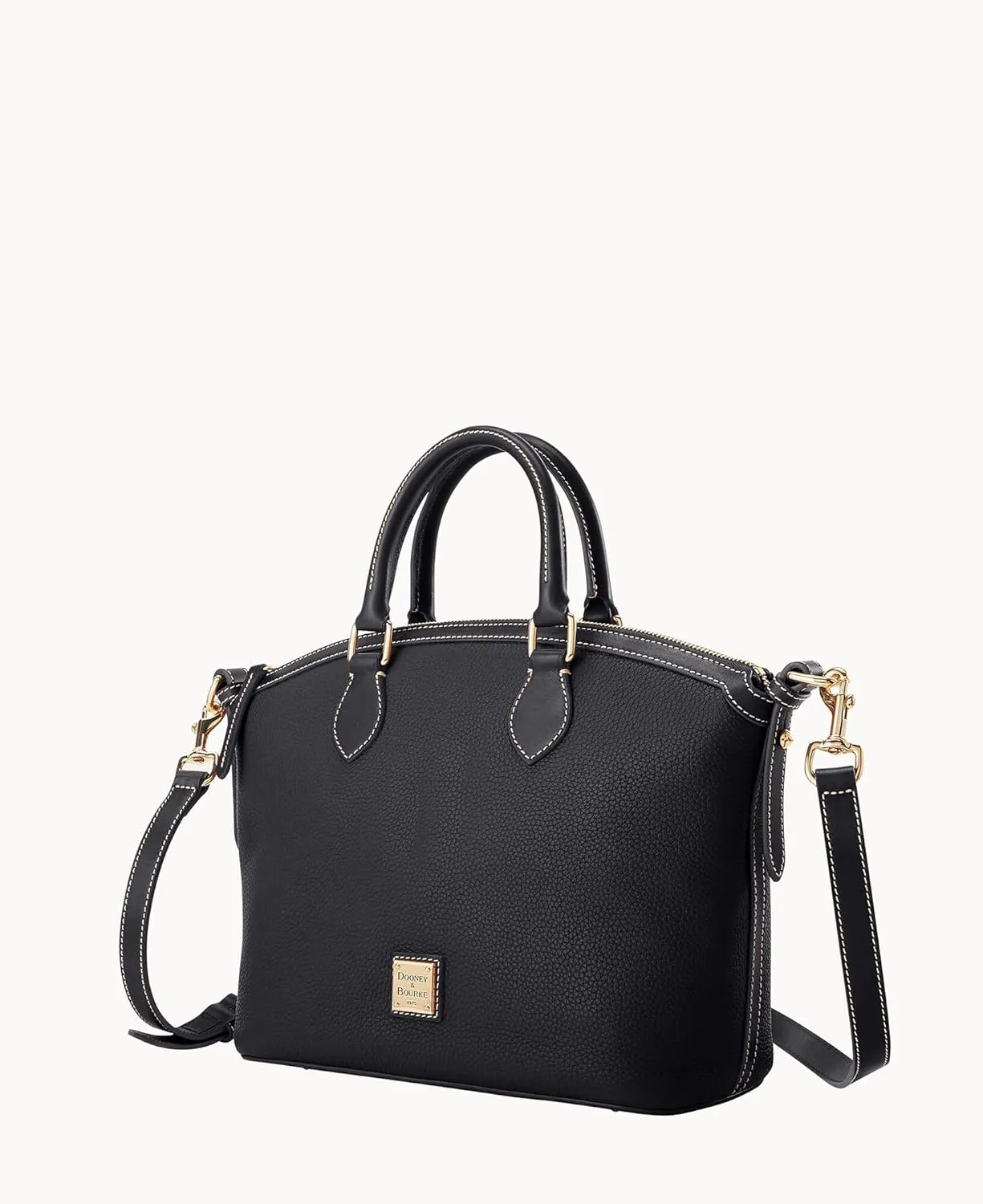 Dooney & Bourke Satchel Handbags for Women, Domed Leather Satchel Bag with Top Handles and Removable Crossbody Strap