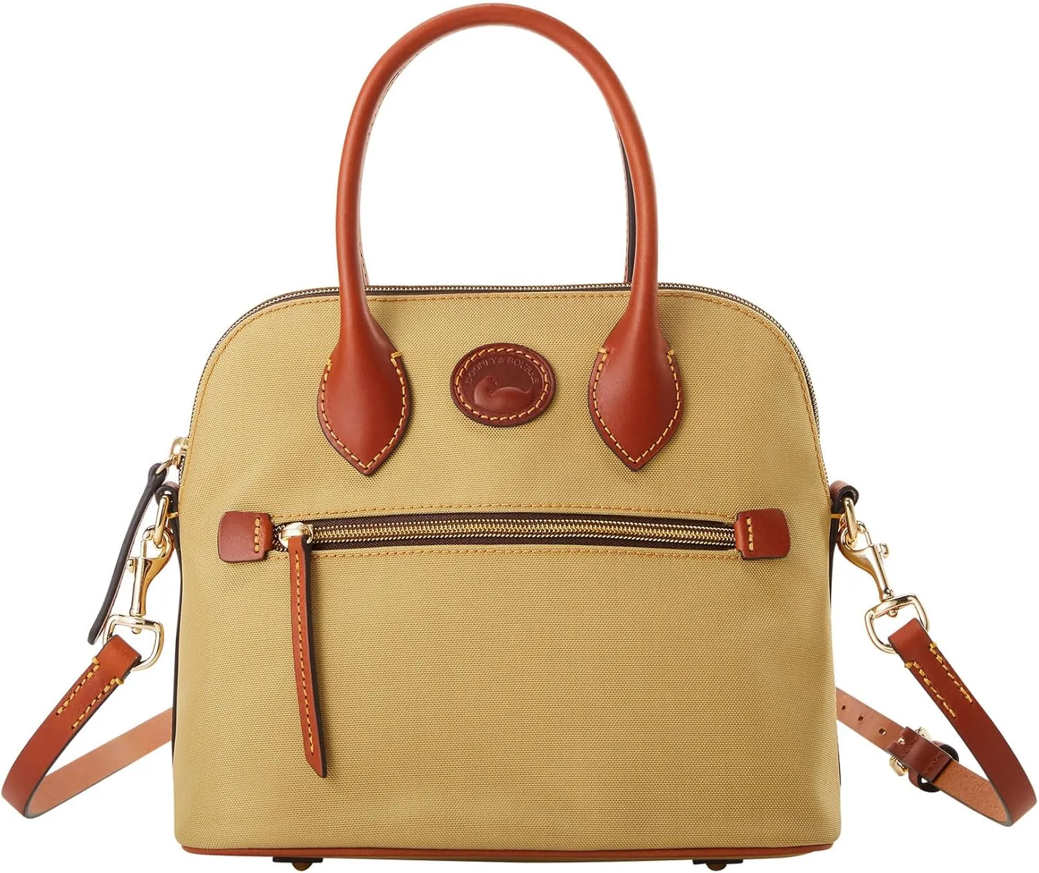 Dooney & Bourke Satchel Handbags for Women, Domed Nylon Bag with Leather Handles & Removable Crossbody Strap