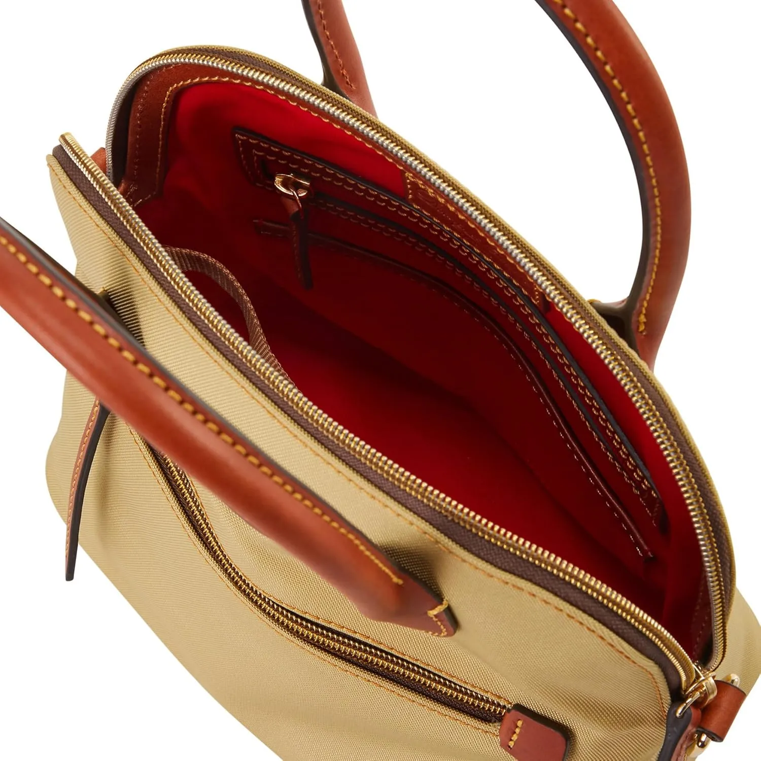 Dooney & Bourke Satchel Handbags for Women, Domed Nylon Bag with Leather Handles & Removable Crossbody Strap