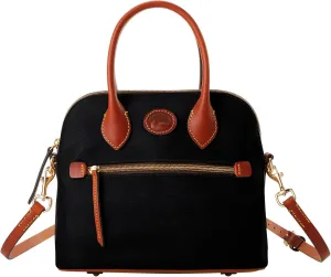Dooney & Bourke Satchel Handbags for Women, Domed Nylon Bag with Leather Handles & Removable Crossbody Strap