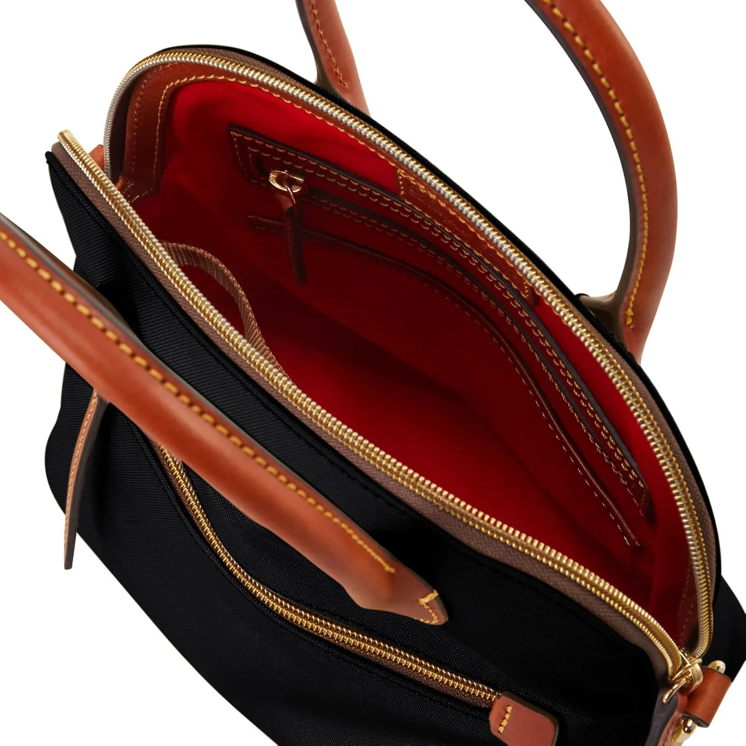 Dooney & Bourke Satchel Handbags for Women, Domed Nylon Bag with Leather Handles & Removable Crossbody Strap