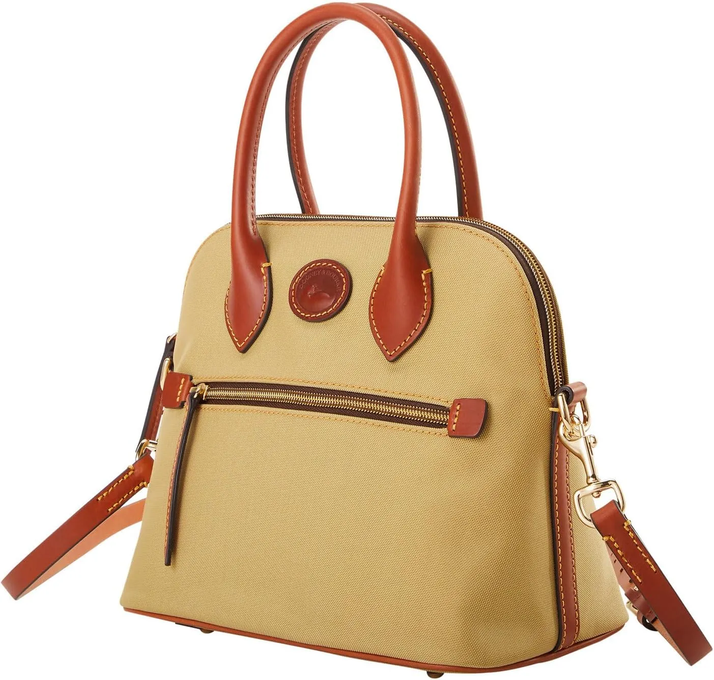 Dooney & Bourke Satchel Handbags for Women, Domed Nylon Bag with Leather Handles & Removable Crossbody Strap