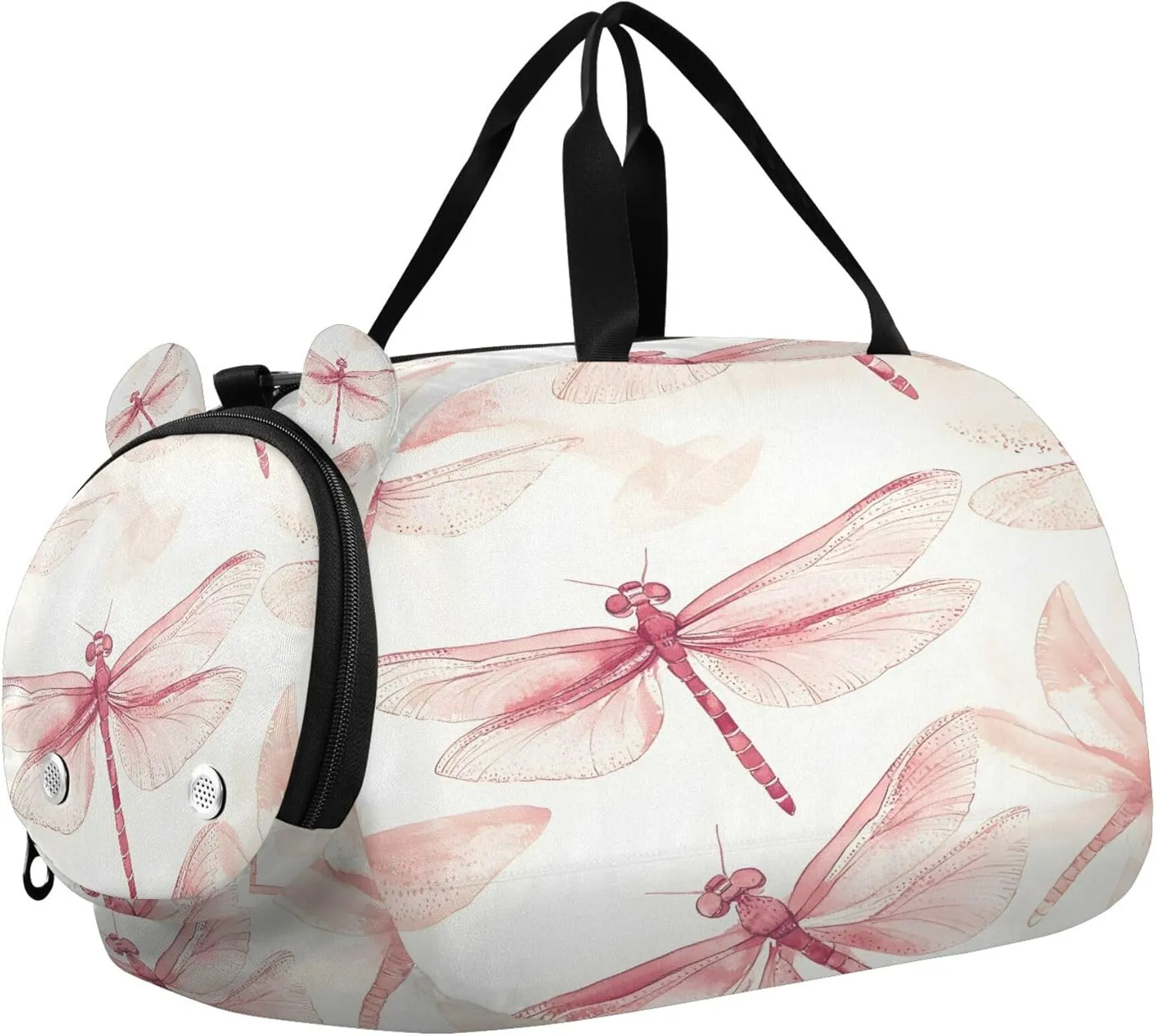 Dragonflies Kids Overnight Sports Duffel Bags with Shoe Compartment & Wet Pocket Travel Sport Gym Bag for Girls Boys