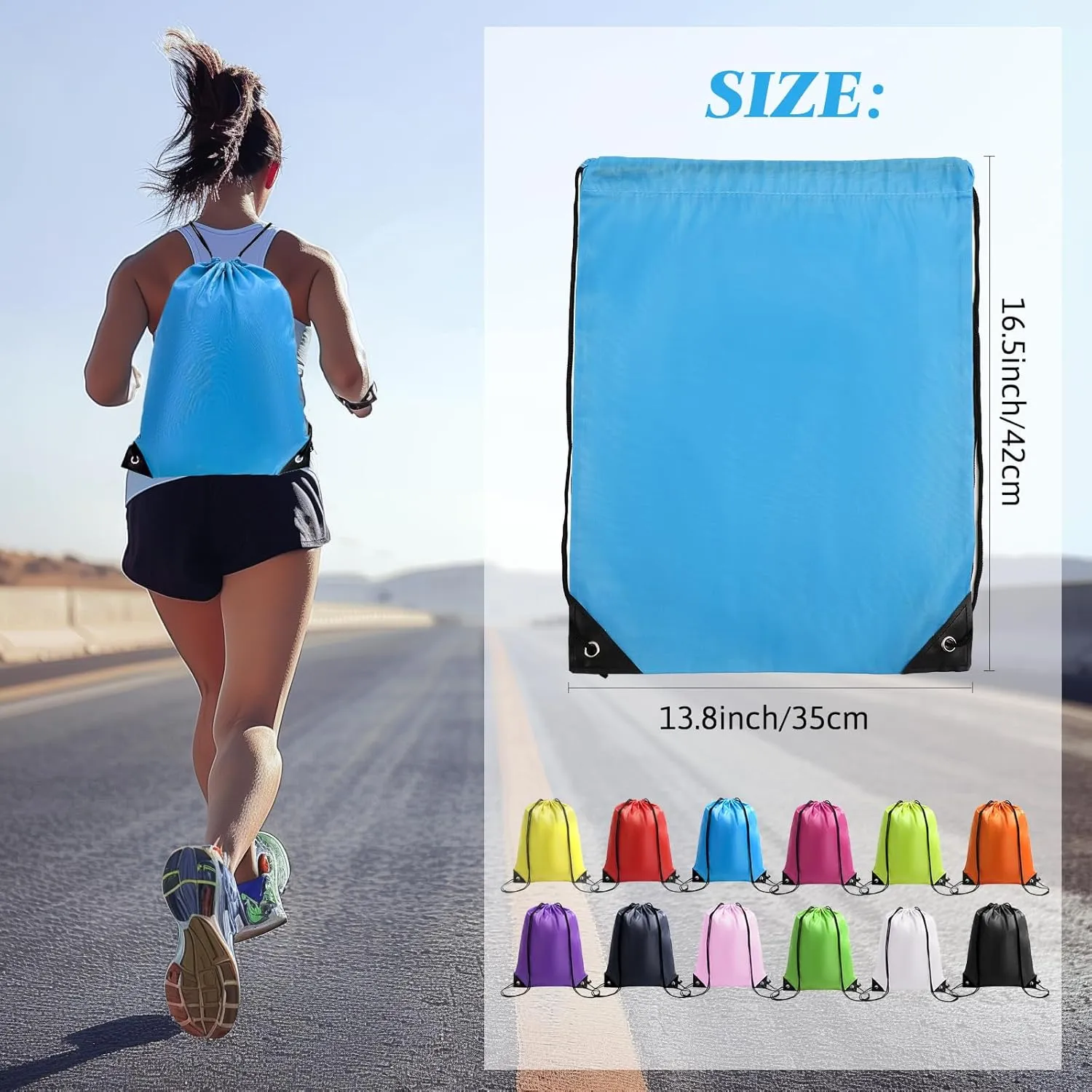 Drawstring Backpack 24 Pcs String Bags, Drawstring Bag Waterproof Draw string Backpacks for Sports