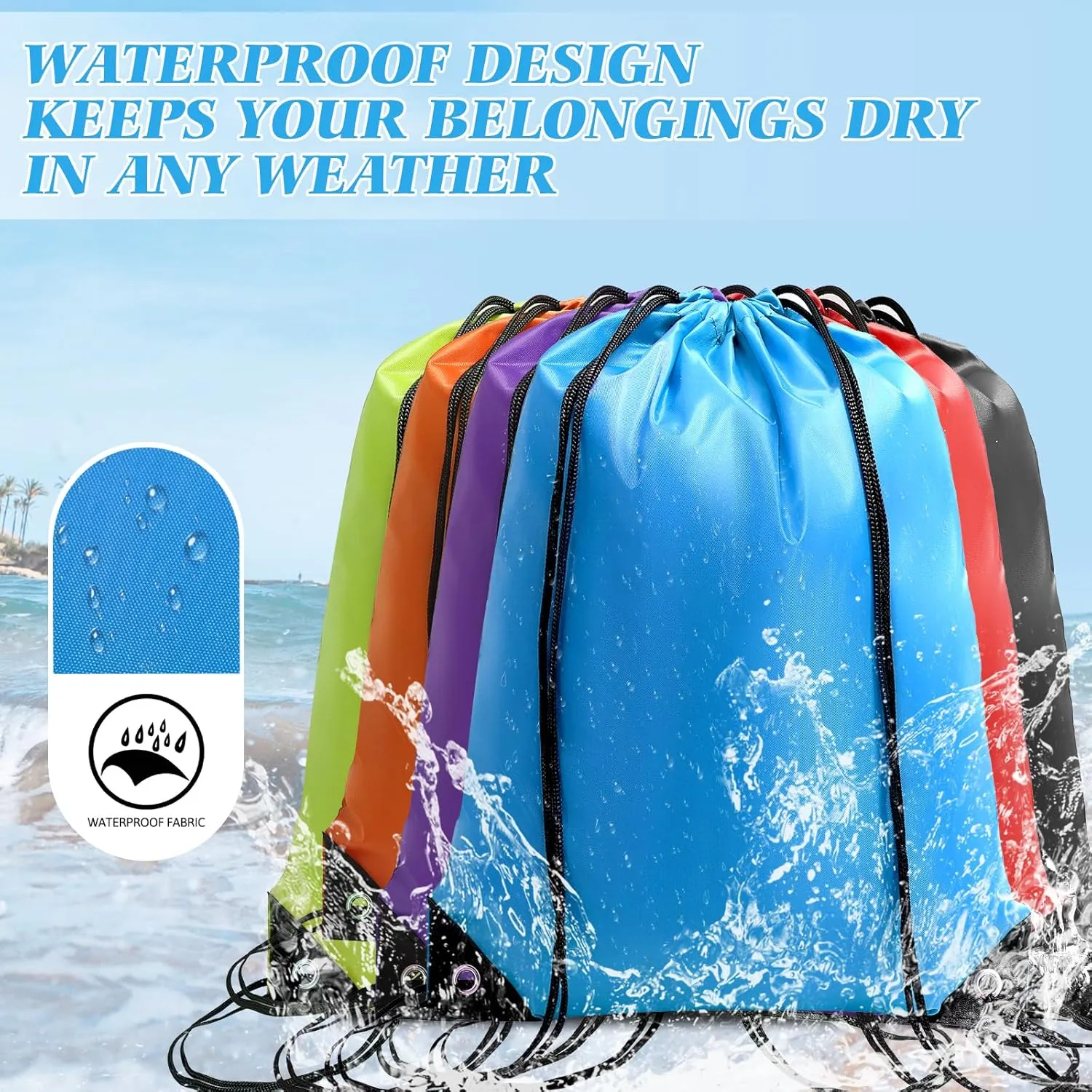 Drawstring Backpack 24 Pcs String Bags, Drawstring Bag Waterproof Draw string Backpacks for Sports