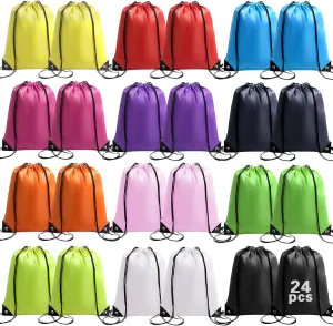 Drawstring Backpack 24 Pcs String Bags, Drawstring Bag Waterproof Draw string Backpacks for Sports