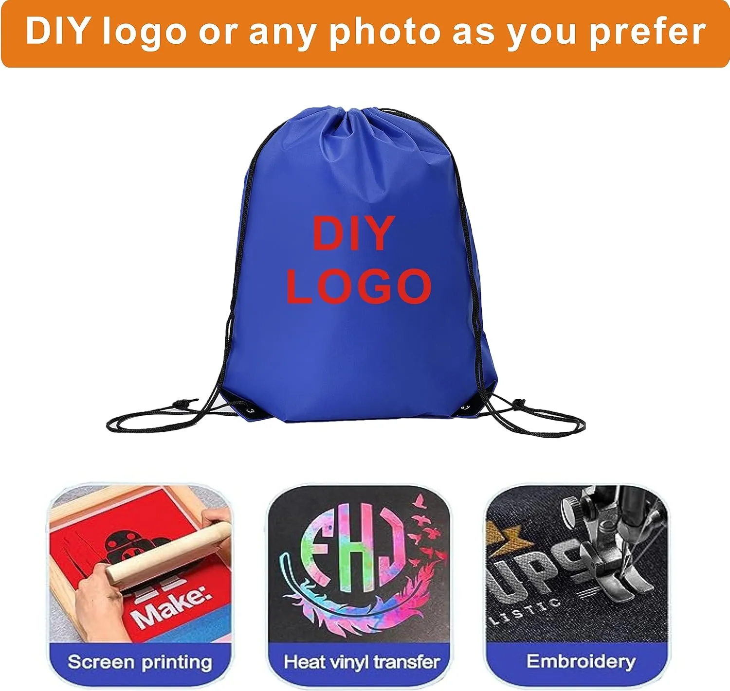 Drawstring Backpack Bulk 20 Pcs Draw String Backpack Bags DIY Gym Sports Traveling Yoga Cinch Bag Sackpack Drawstring (Royal Blue bluenoya)