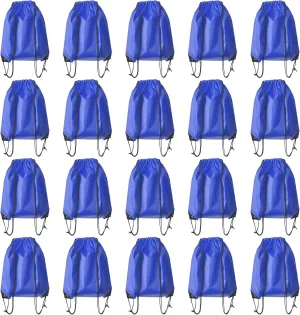 Drawstring Backpack Bulk 20 Pcs Draw String Backpack Bags DIY Gym Sports Traveling Yoga Cinch Bag Sackpack Drawstring (Royal Blue bluenoya)