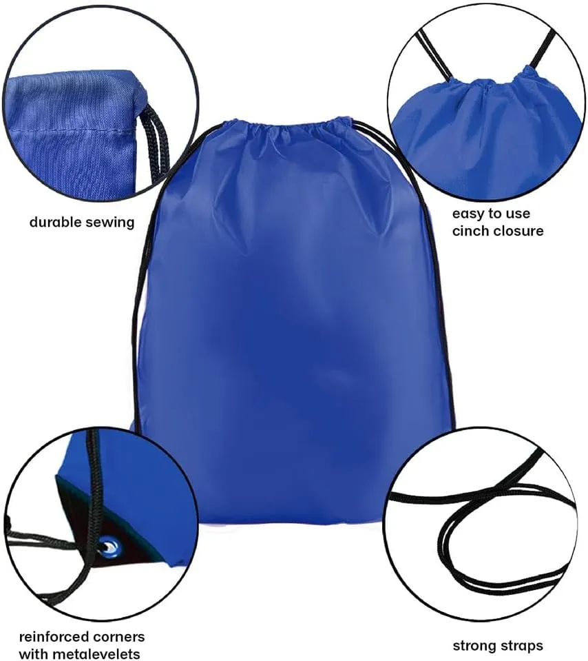 Drawstring Backpack Bulk 20 Pcs Draw String Backpack Bags DIY Gym Sports Traveling Yoga Cinch Bag Sackpack Drawstring (Royal Blue bluenoya)