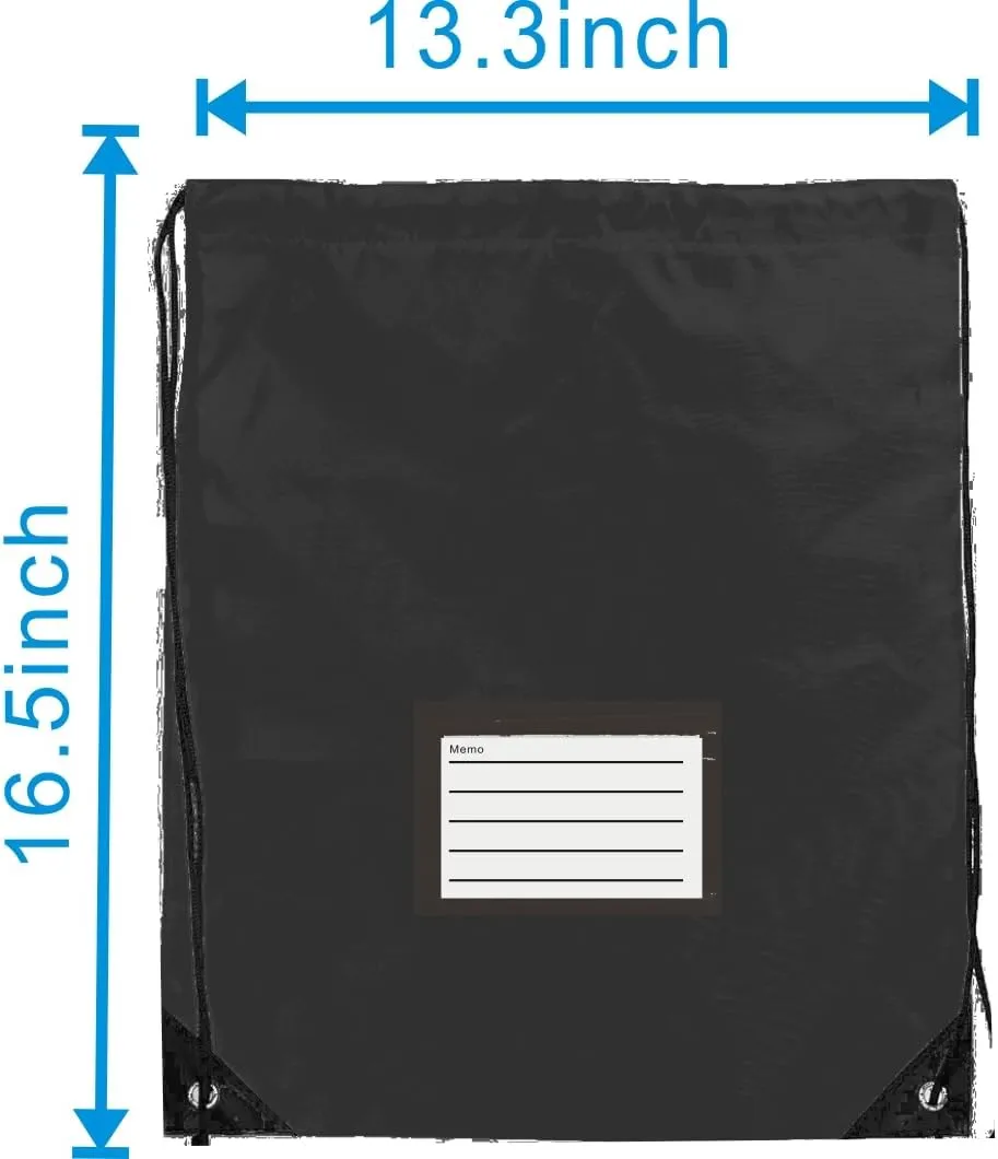 Drawstring Backpack Bulk 20 Pcs Draw String Bags DIY Gym Sports Traveling Yoga Cinch Bag Sackpack Drawstring Memo Card (black)