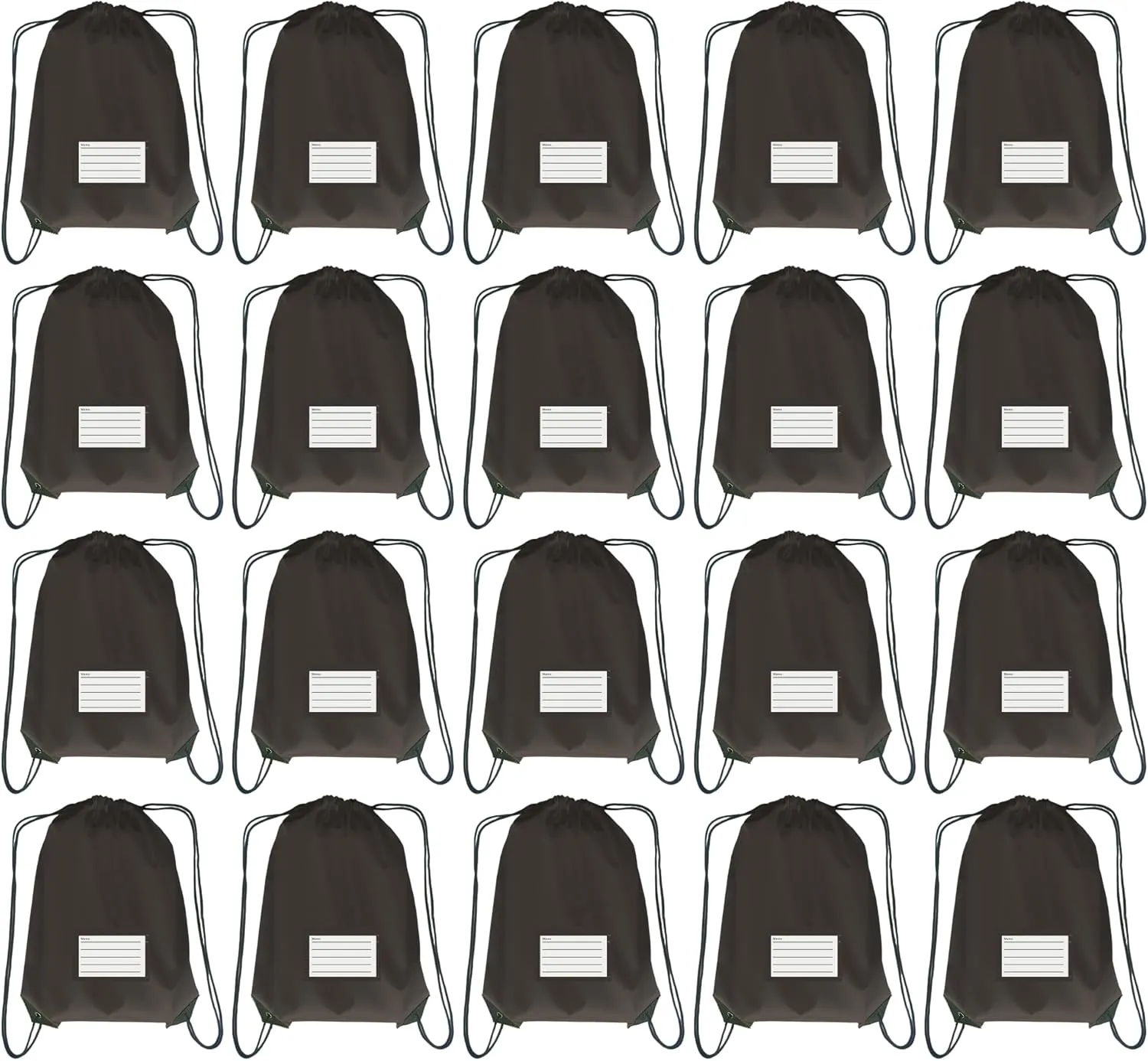 Drawstring Backpack Bulk 20 Pcs Draw String Bags DIY Gym Sports Traveling Yoga Cinch Bag Sackpack Drawstring Memo Card (black)