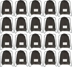 Drawstring Backpack Bulk 20 Pcs Draw String Bags DIY Gym Sports Traveling Yoga Cinch Bag Sackpack Drawstring Memo Card (black)