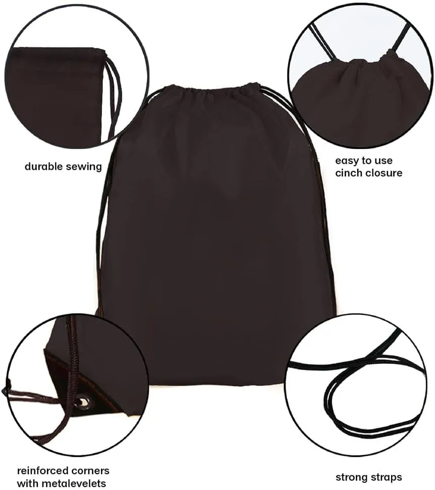 Drawstring Backpack Bulk 24Pcs Draw String Backpack Bags DIY Gym Sports Traveling Yoga Cinch Bag Sackpack Drawstring(black)