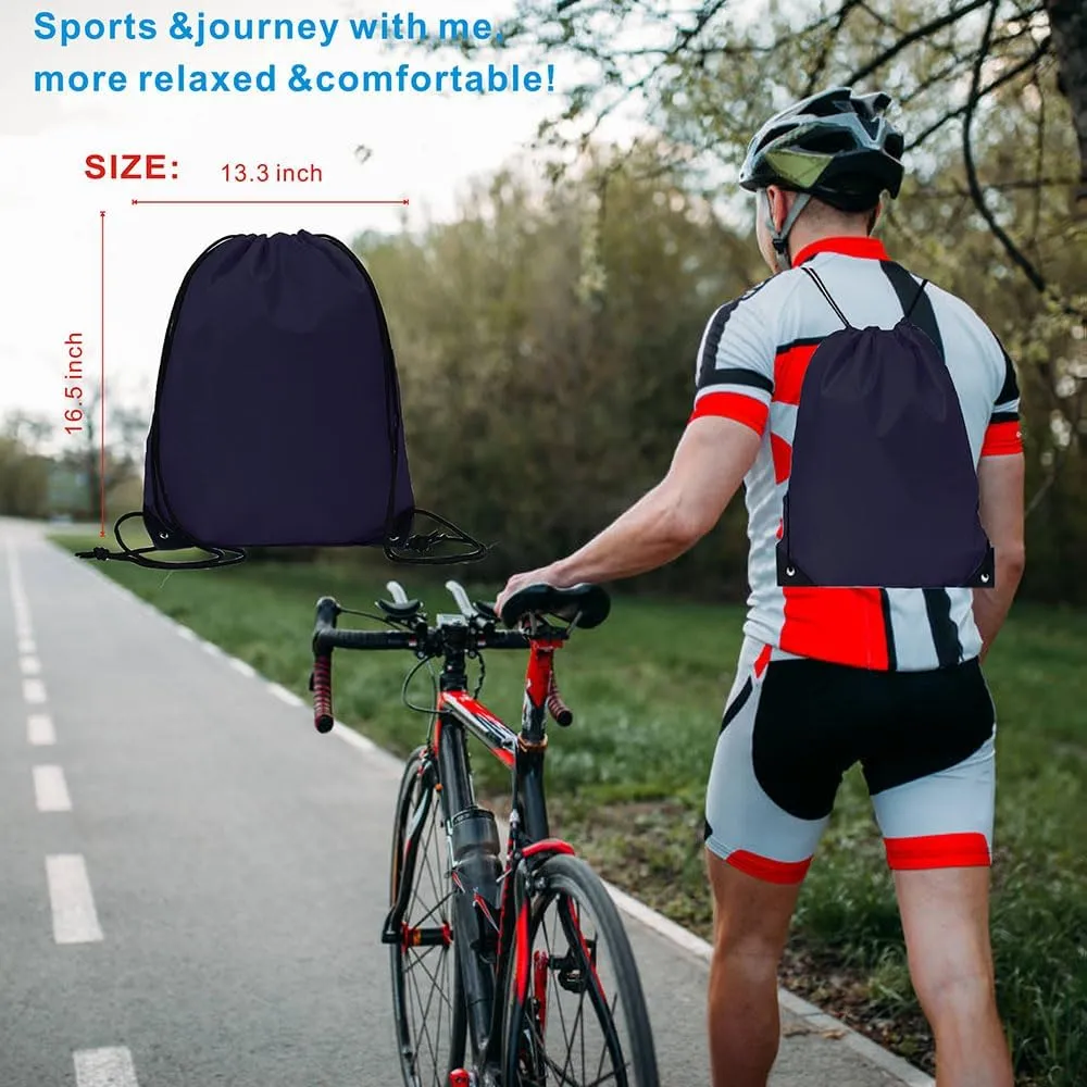 Drawstring Backpack Bulk 24Pcs Draw String Backpack Bags DIY Gym Sports Traveling Yoga Cinch Bag Sackpack Drawstring(black)