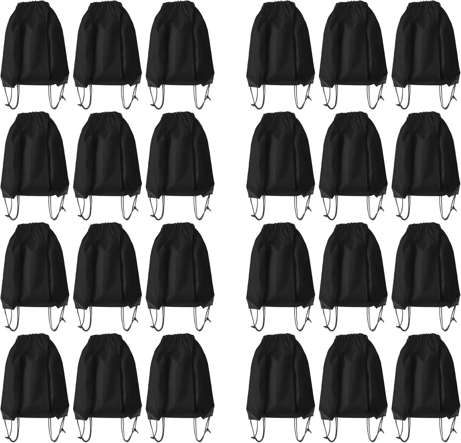 Drawstring Backpack Bulk 24Pcs Draw String Backpack Bags DIY Gym Sports Traveling Yoga Cinch Bag Sackpack Drawstring(black)