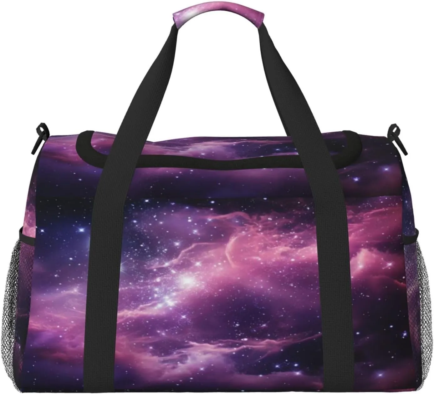 Duffle Bag Abstract Purple Galaxy Nebula Travel Duffel Bags for Men Women with Adjustable Strap Carry on Gym Bag Overnight Weekender Bag