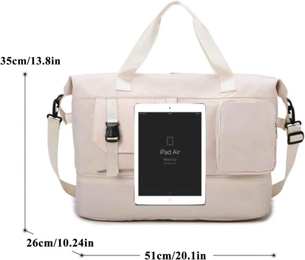 Duffle Bag Gym Bags Waterproof Weekender Bags For Women,With Shoes Compartment Wet Pocket,Sports Bag,Travel Duffle Bag (Green)