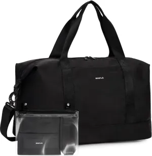 ECOHUB For Spirit Airlines Personal Item Bag 18x14x8 Underseat Carry on Luggage with Removable Wet Bag, Travel Duffel Bags Weekender for Women, 30L (Black)