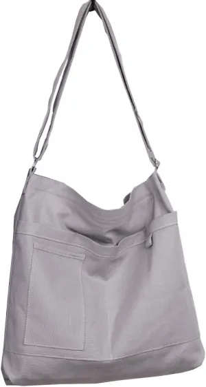 Economical Cotton Canvas Tote Bag,Women Hobo Shoulder Bag Crossbody Handbag with 3 External Pocket,Zipper Closure