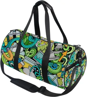 Educational Science Colorful Gym Duffle Bag for Women Men Sports Fitness Bag Workout Travel Gymnastics Dance