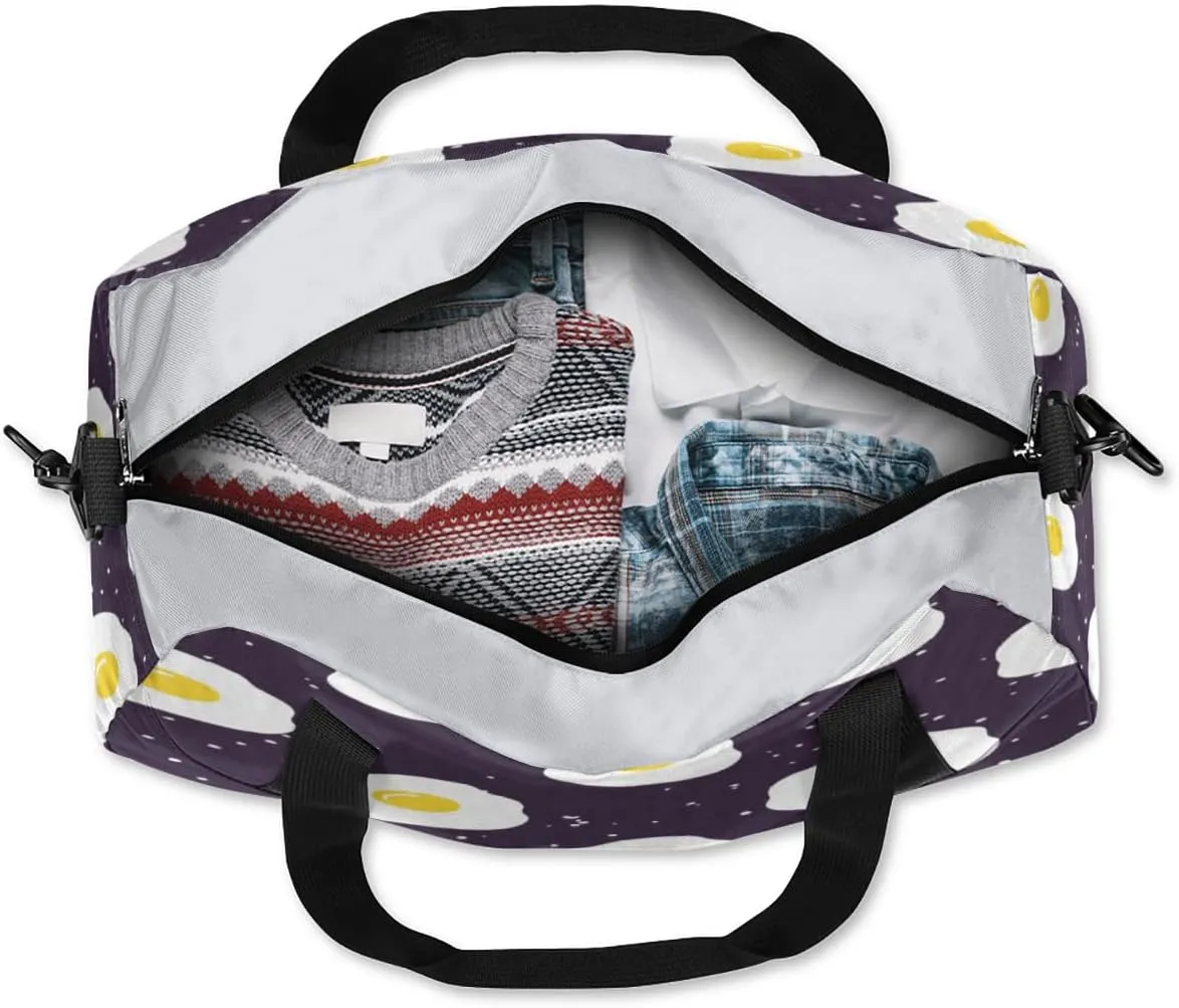 Eggs Print Gym Bag, Duffle Bag, Weekender Bag, Duffel Bag, Overnight Bag, Travel Duffel Bag, Dance Bag, Tote Bag, Beach Bag, Pool Bag, Gym Duffle Bag, Carry on Bag