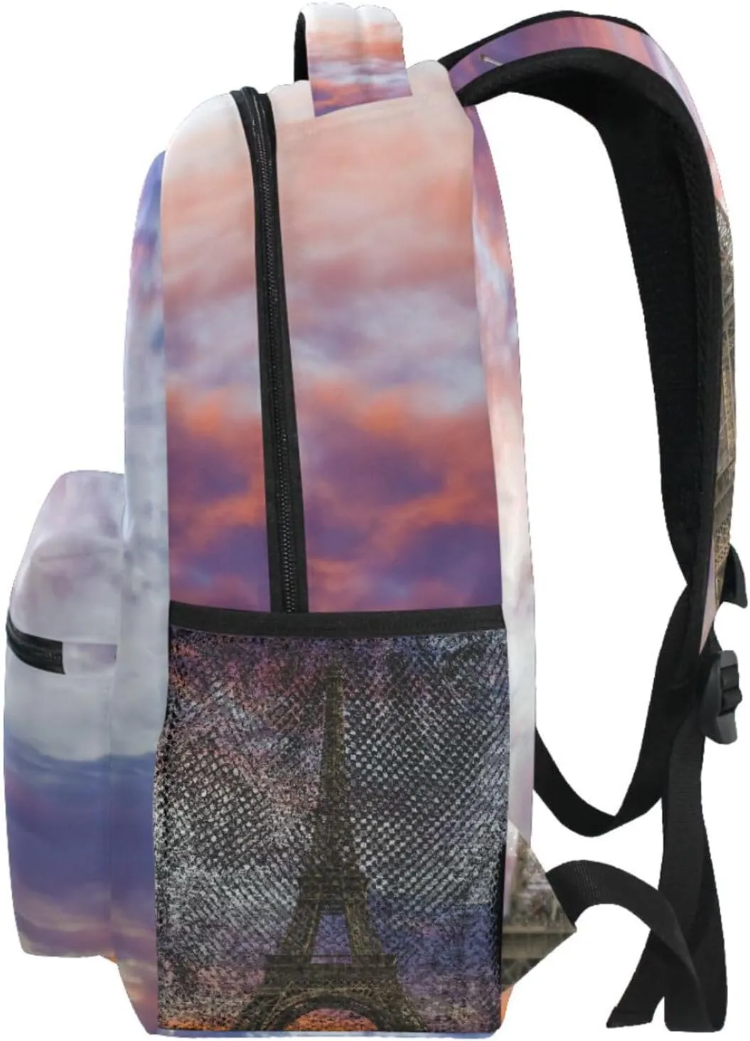 Eiffel Tower Sunset Paris France Backpacks Bookbags Daypack Travel School College Bag