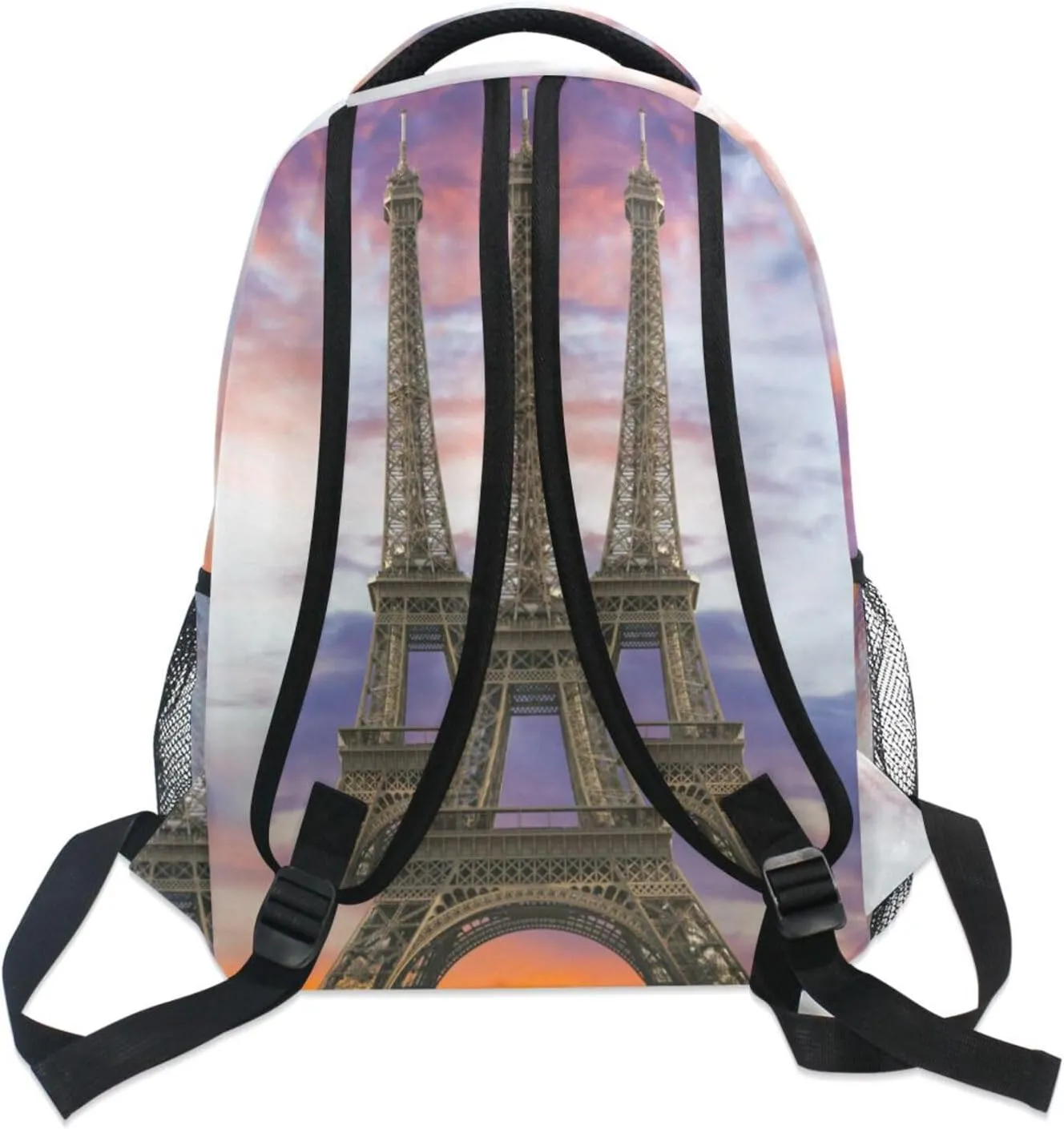 Eiffel Tower Sunset Paris France Backpacks Bookbags Daypack Travel School College Bag
