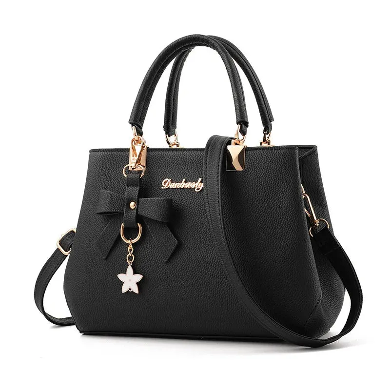 Elegant Crossbody Tote – Floral Charm Shoulder Bag for Office & Everyday Style