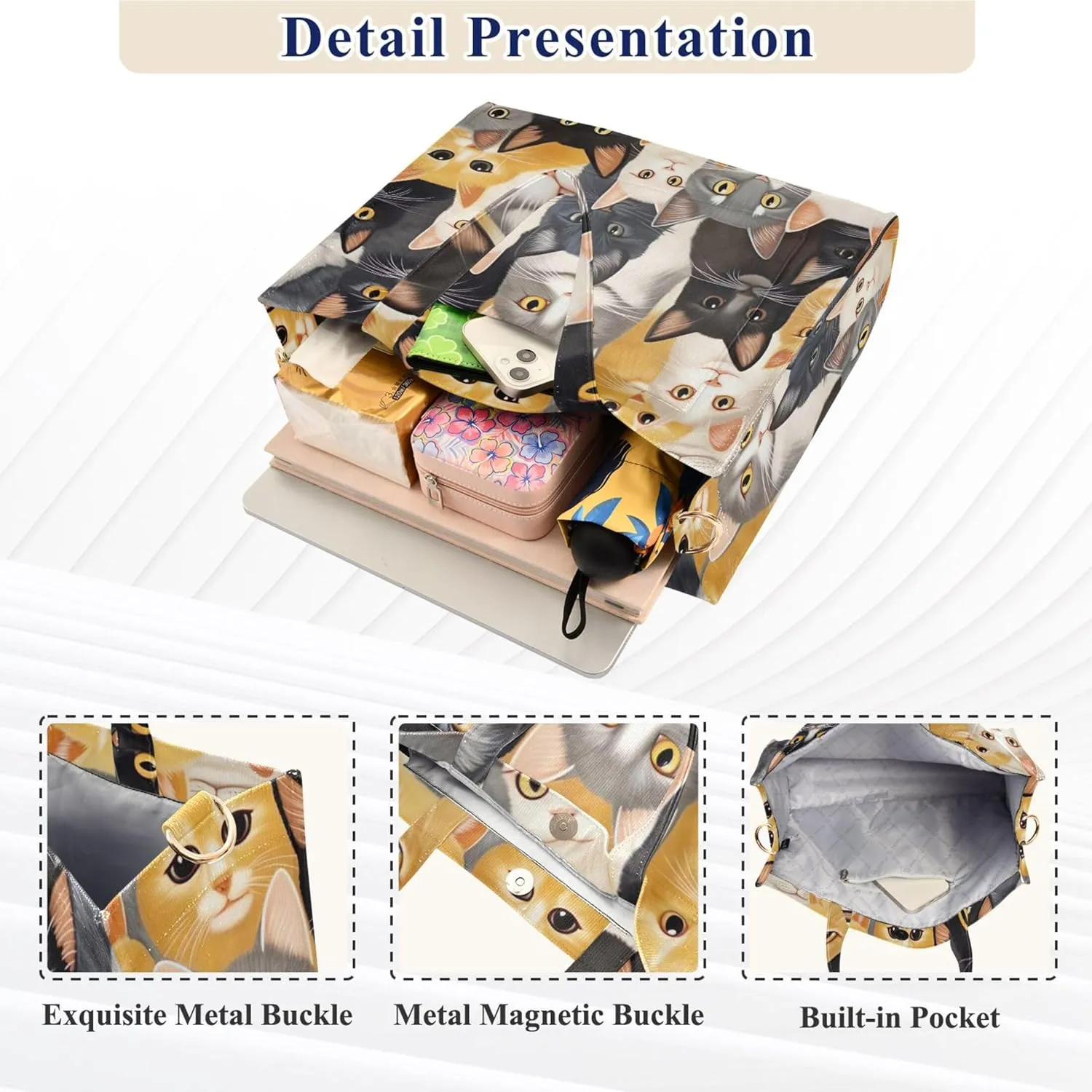 Elephant Giraffe Print Totes for Women Shoulder Handbag Designer Gifts for Women Large Totes Bag