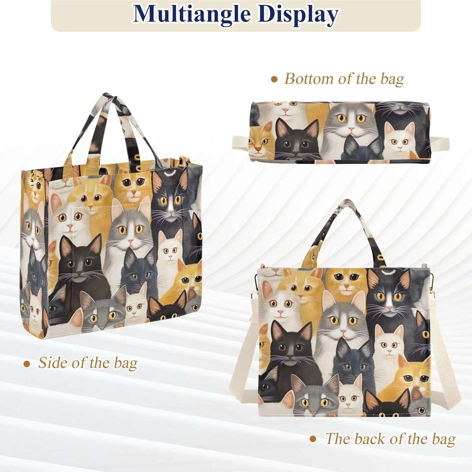 Elephant Giraffe Print Totes for Women Shoulder Handbag Designer Gifts for Women Large Totes Bag