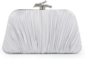 Emprier Clutch Purses for Women Pleated Evening Bag with Chain for Wedding Party