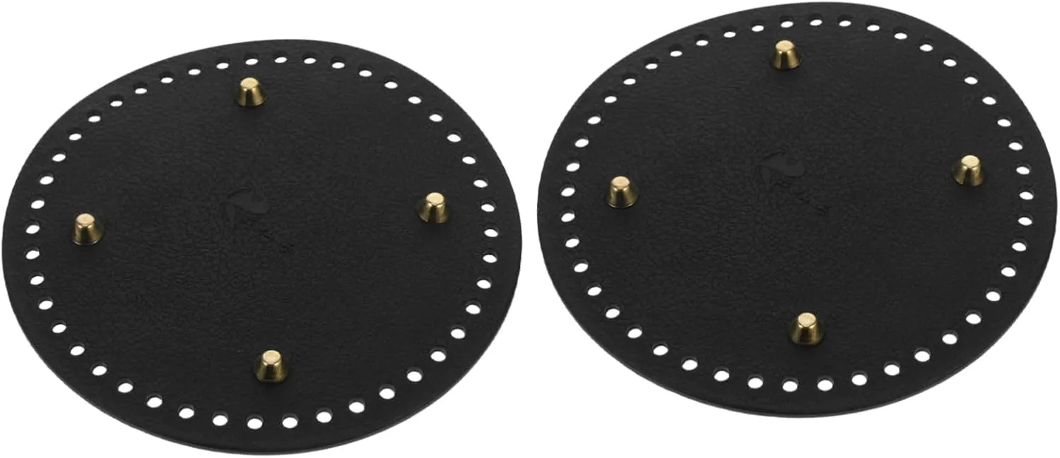 ERINGOGO 2Pcs Sturdy Faux Leather Bag Bottoms for DIY Crochet Purse Making Shape with Holes Nails Enhance Durability and Shape Retention for Handbags Shoulder Bags