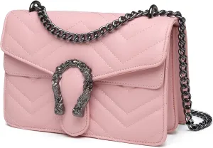 Eslcorri Satchel Purse and Crossbody Bags for Women - Leather Chain Shoulder Bags Vintage Evening Clutch Handbags