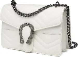 Eslcorri Satchel Purse and Crossbody Bags for Women - Leather Chain Shoulder Bags Vintage Evening Clutch Handbags