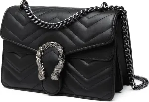 Eslcorri Satchel Purse and Crossbody Bags for Women - Leather Chain Shoulder Bags Vintage Evening Clutch Handbags