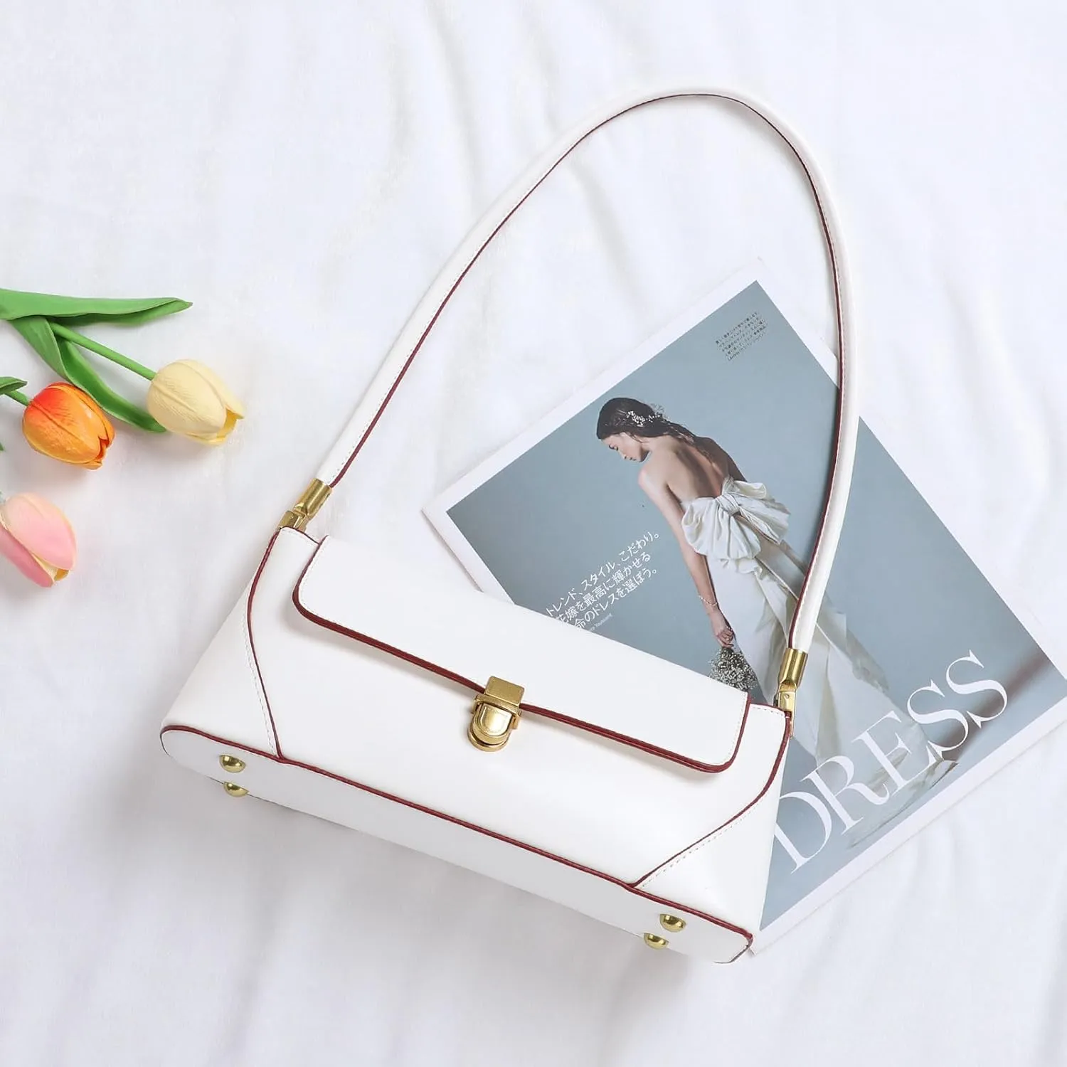 Etercycle Shoulder Bag for Women, Vintage Trendy Women's Purses, Small Vegan Leather Handbags Underarm Hobo Bag