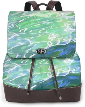Eternal Drift Print Cute Purse Backpack for Women, Soft PU Leather Casual Backpacks for Travel, Work, Shopping