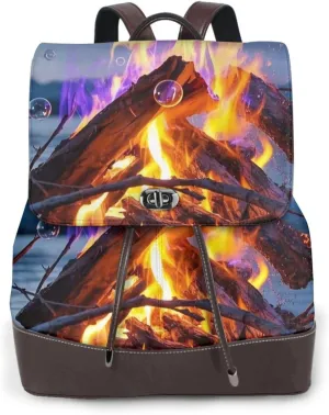 Eternal Light Print Cute Purse Backpack for Women, Soft PU Leather Casual Backpacks for Travel, Work, Shopping