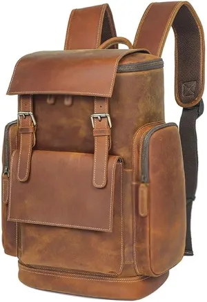 European and American Retro Crazy Horse Cowhide Backpack Outdoor Travel Bag Large Capacity Computer Men's Backpack