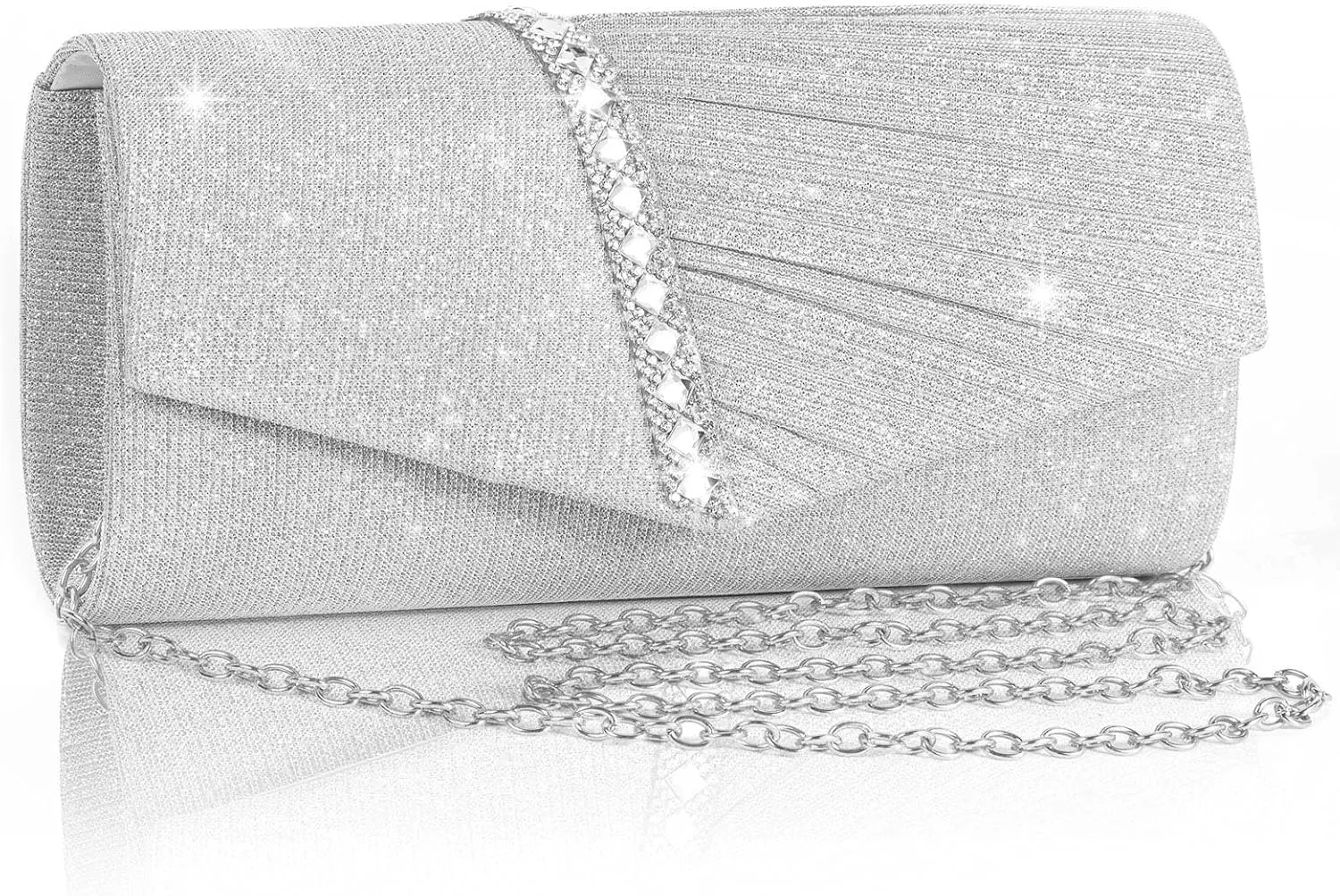 Evening Bag Clutch Purses for Women Wedding Bag Sparkling Party Handbag with Detachable Chain