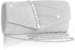 Evening Bag Clutch Purses for Women Wedding Bag Sparkling Party Handbag with Detachable Chain