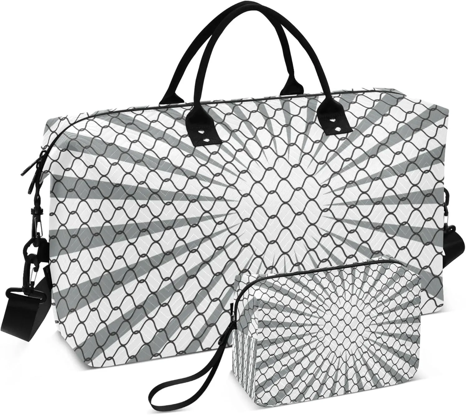 Exnundod Women Weekender Bags Rope Net Vector Silhouette Gym Bags Carry On Overnight Duffle Large Duffle Tote Hospital Bag for Business Trip, Yoga