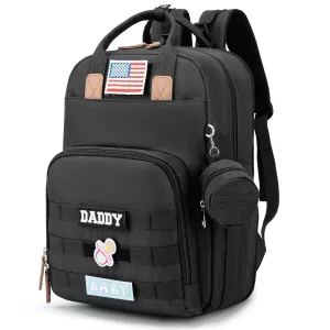 Expandable Large Baby Bag for 2 Kids/Twins Baby, Mommy bag for hospital, Travel backpacks, Large Capacity for Mom/Dad（Black）