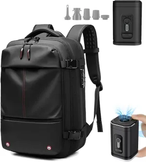 Expandable Vacpack Backpack,Vac Pack Backpack,60L Airback Backpack Anti Theft Travel Backpack,Vacuum Compression Backpack (Black   Electric Vacuum), Medium