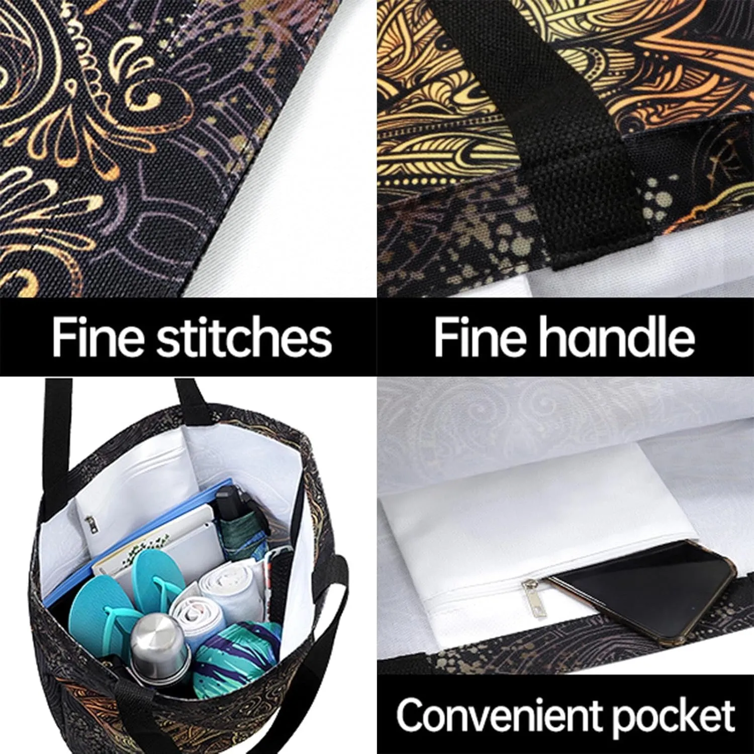 Extra Large Canvas Shoulder Tote Bag, Fairy Tale Pond Frog Family Durable Daily Womens Handle Bag for Gym Yoga Weekender Picnic Beach Travel Kitchen Reusable Market Grocery Shopping