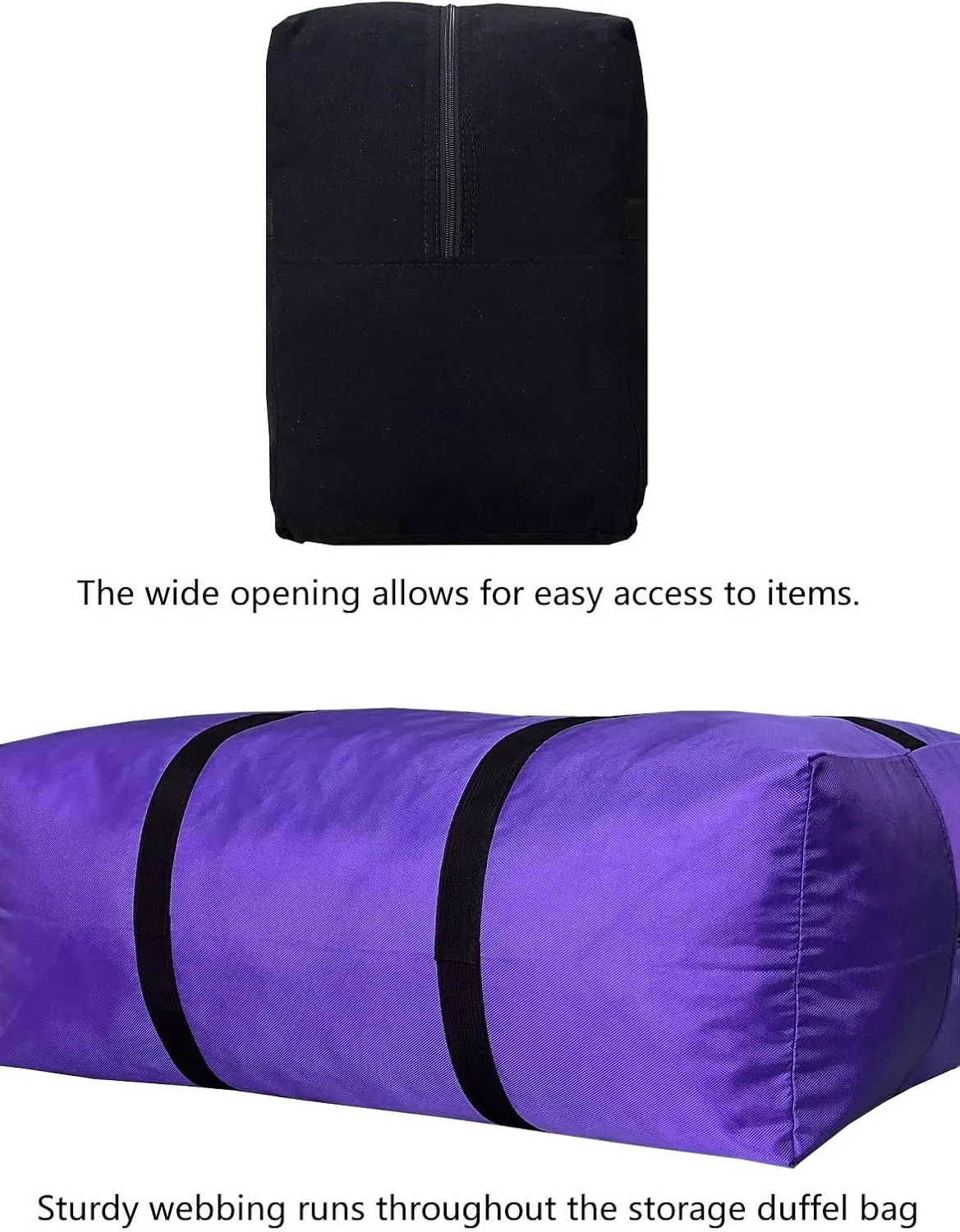 Extra Large Duffle Bag for Travel, Big Foldable Storage Bag - Purple