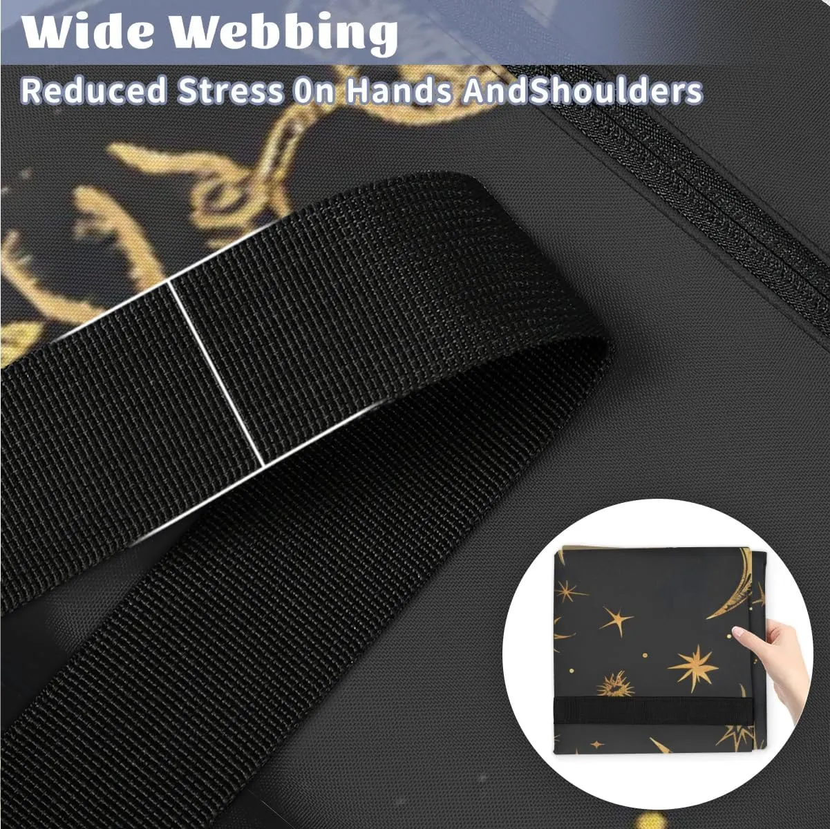 Extra Large Moving Bags with Zippers & Carrying Handles Heavy-Duty Storage Tote for Space Saving Moon Star
