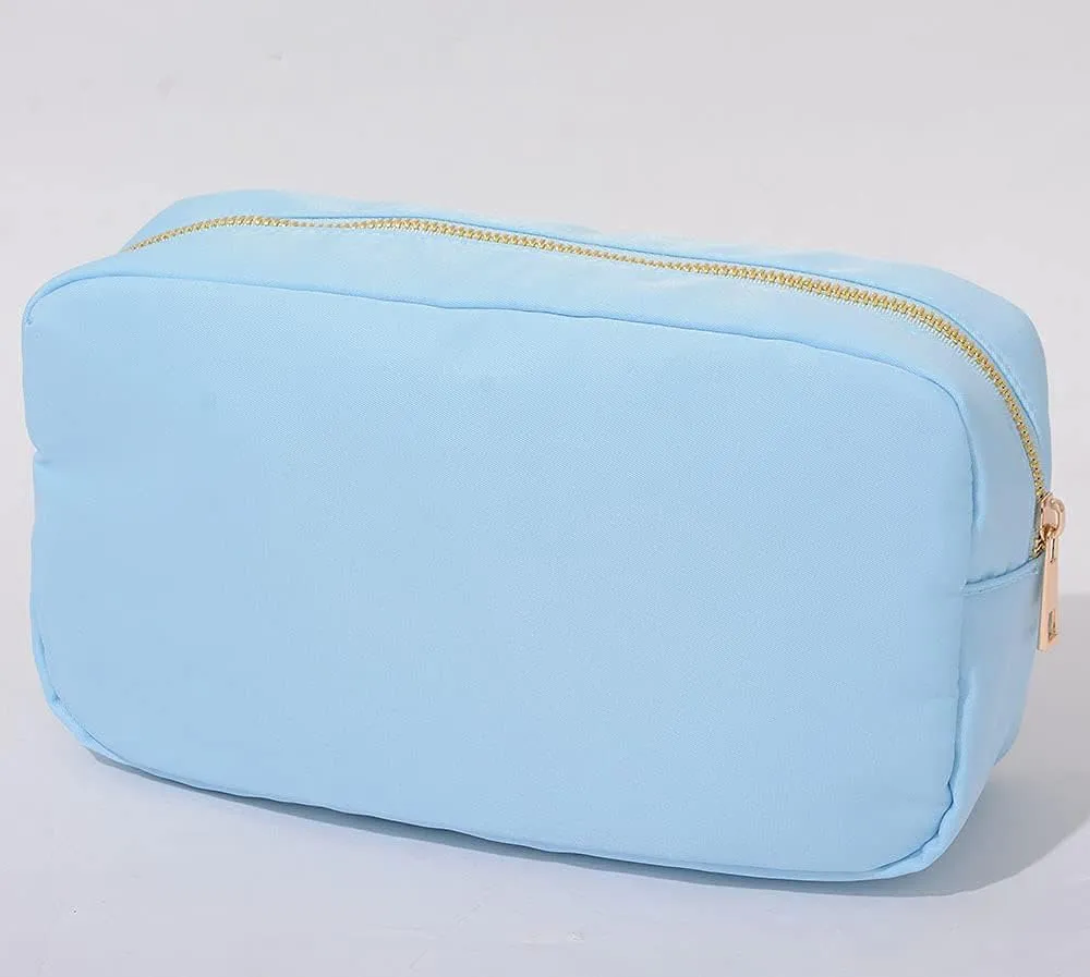 Extral Large Cosmetic Bag Makeup Pouch Bag Case Nylon Travel Set (Blue,XL)