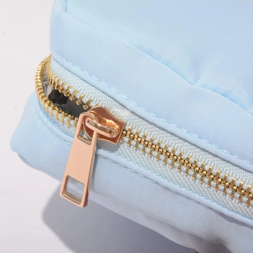 Extral Large Cosmetic Bag Makeup Pouch Bag Case Nylon Travel Set (Blue,XL)