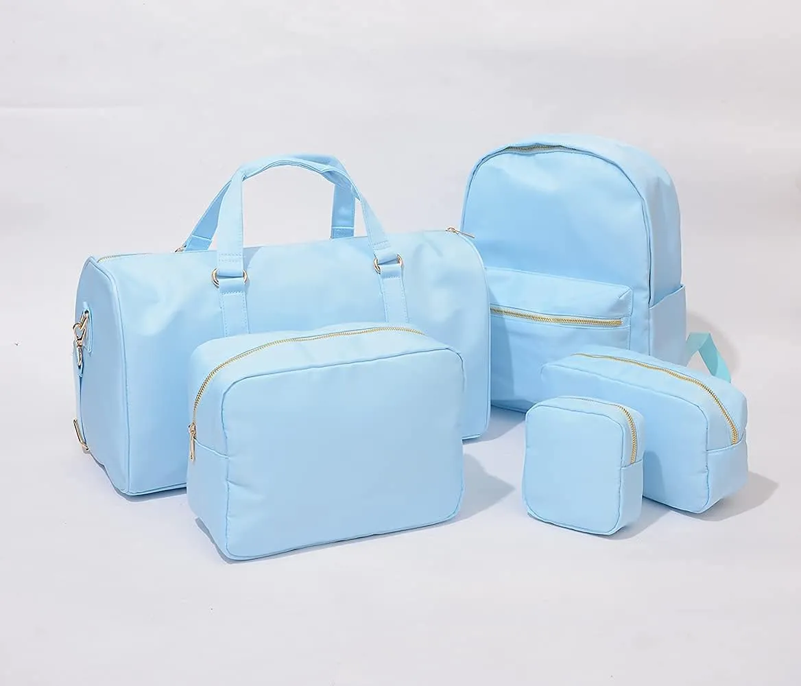 Extral Large Cosmetic Bag Makeup Pouch Bag Case Nylon Travel Set (Blue,XL)